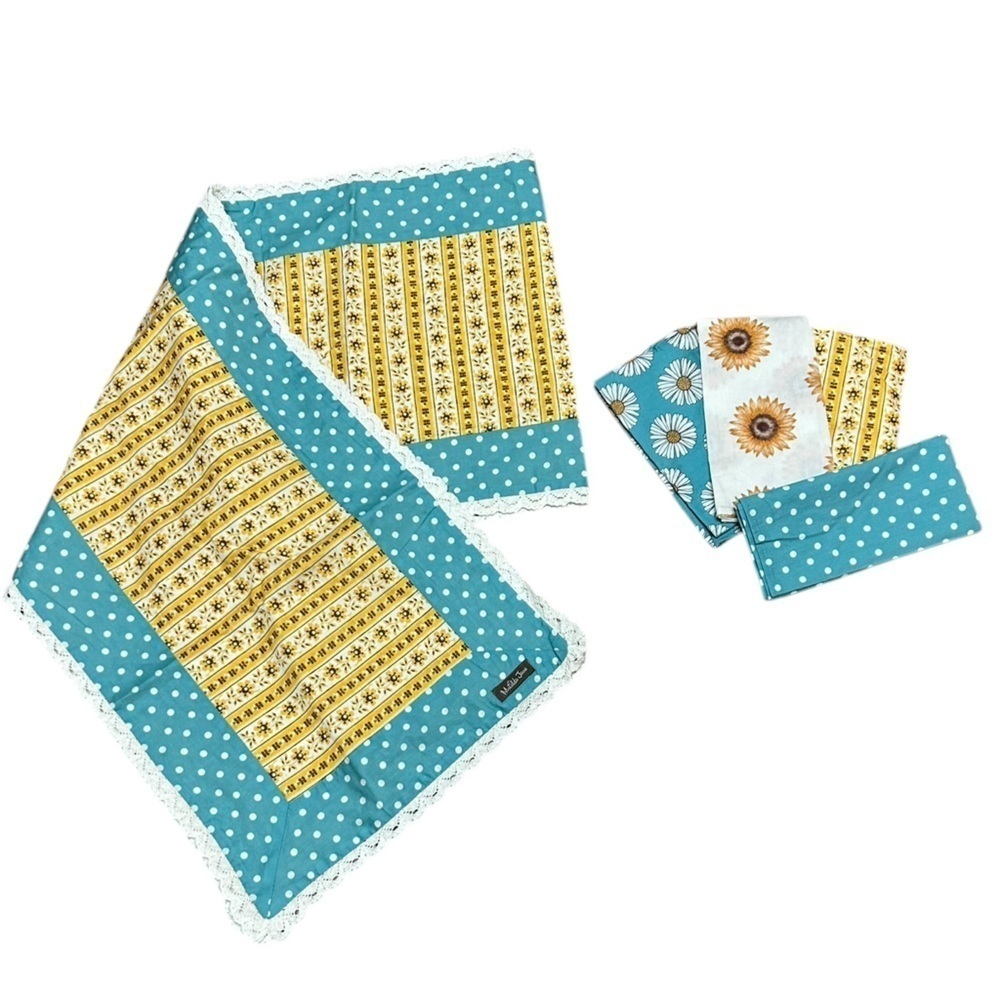 Matilda Jane Celebrations Table Linens Table Runner & 4 Cloth Napkins Set